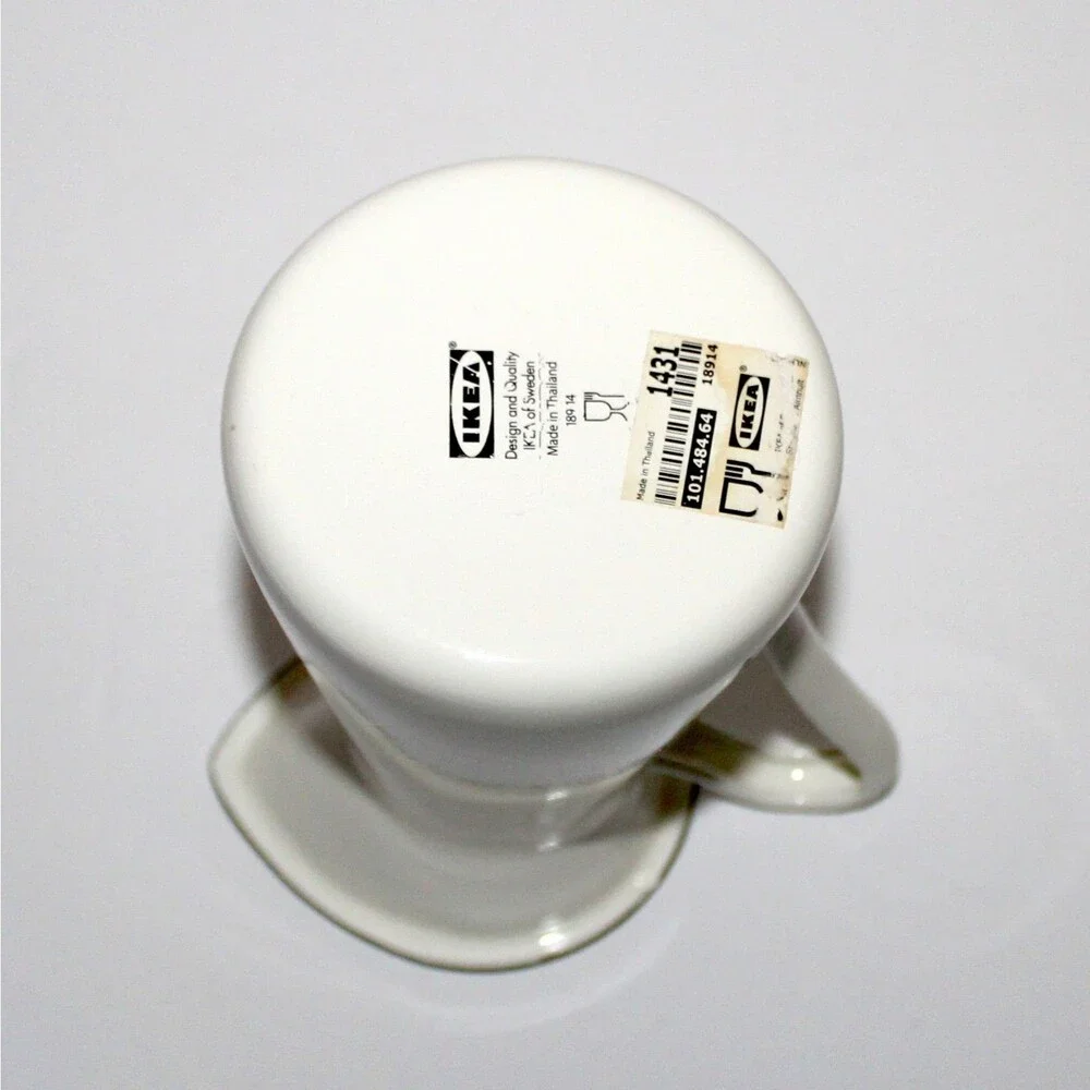 IKEA SOCKERART White Pitcher Vase metal enamel 6.5” farmhouse country